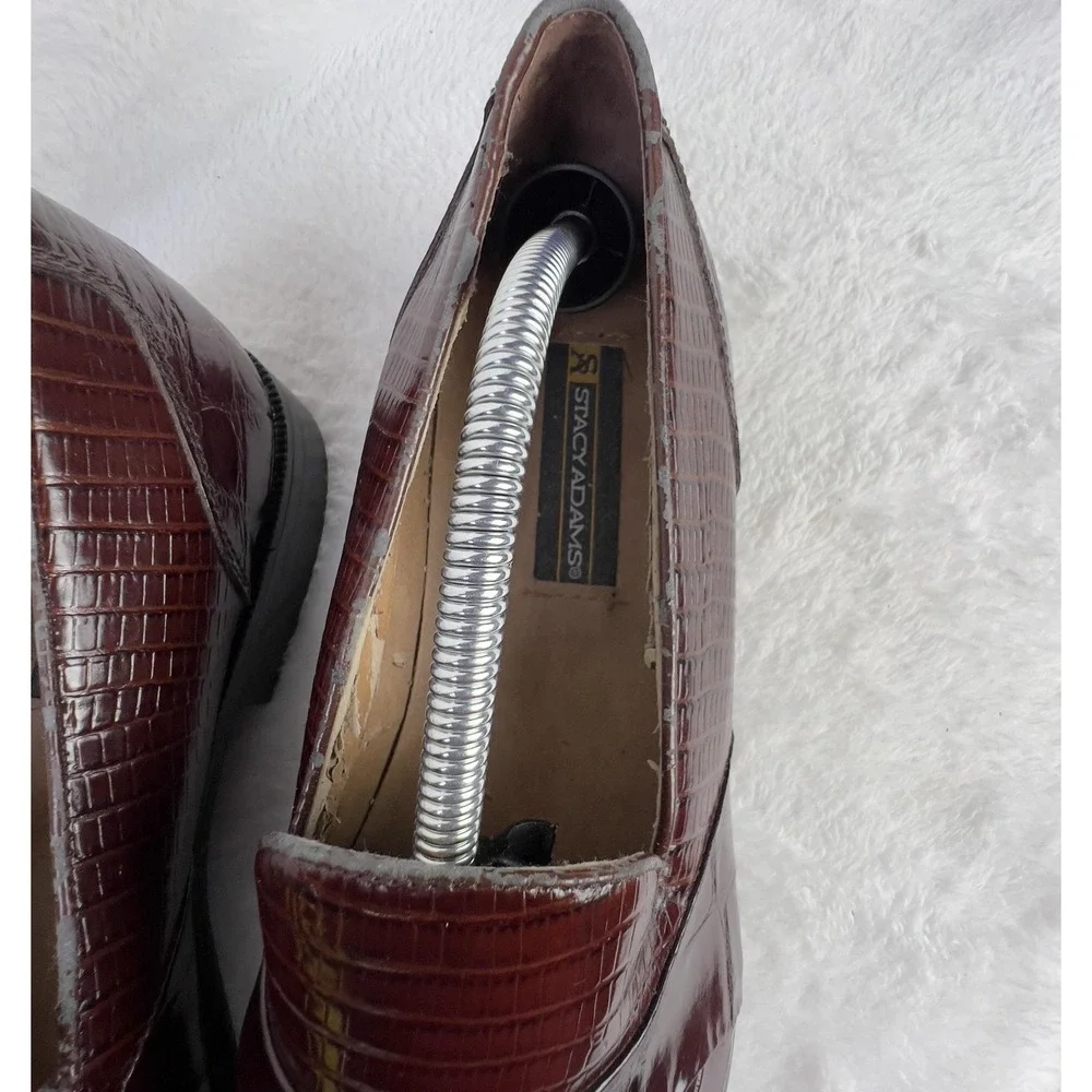 Stacy Adams Tassel Loafer Shoes Mens Size 11 Brown Genuine‎ Snake Dress Leather